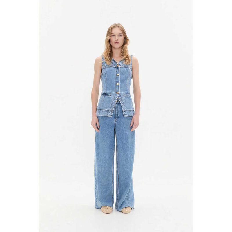 Aje Holland Denim Vest image number 3